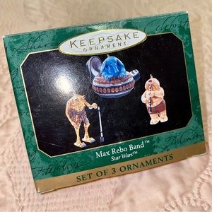 Vintage 1999 NIB Hallmark Keepsake Ornaments - Star Wars Max Rebo Band set of 3